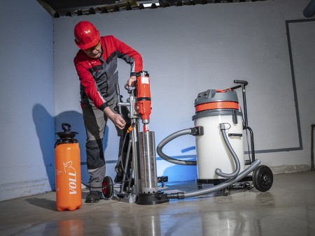 Комплект для алмазного сверления VOLL INDUSTRIAL V-Kit 160, применение